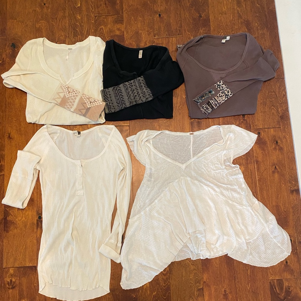 Free People 5 Shirt & Sweater Bundle